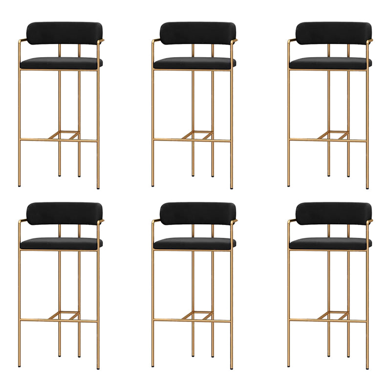 Modern Indoor Upholstered Bar Stool Low Back Footrest Counter Stool