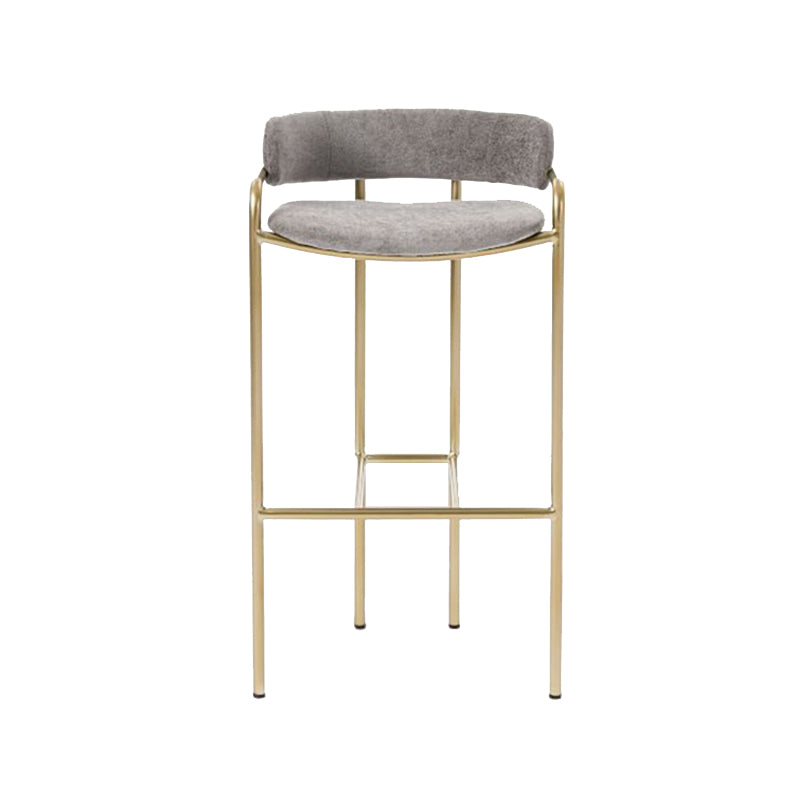 Modern Indoor Upholstered Bar Stool Low Back Footrest Counter Stool