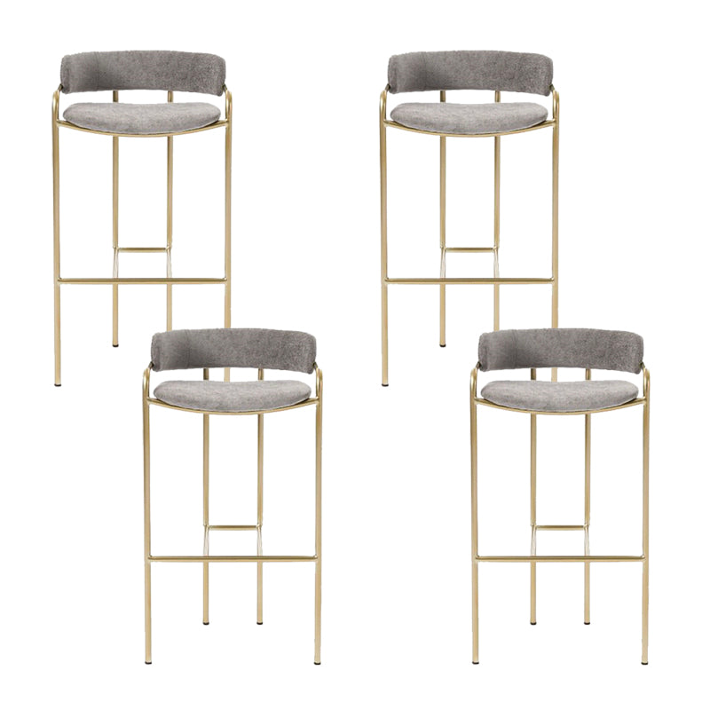 Modern Indoor Upholstered Bar Stool Low Back Footrest Counter Stool