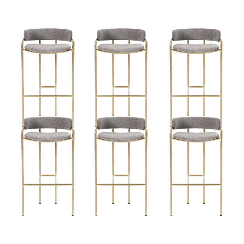 Modern Indoor Upholstered Bar Stool Low Back Footrest Counter Stool