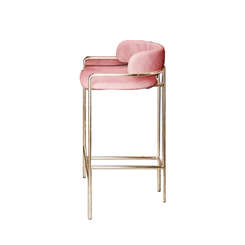 Modern Indoor Upholstered Bar Stool Low Back Footrest Counter Stool