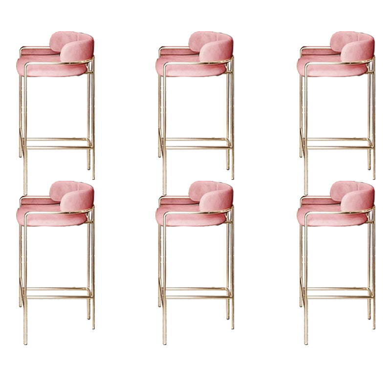 Modern Indoor Upholstered Bar Stool Low Back Footrest Counter Stool