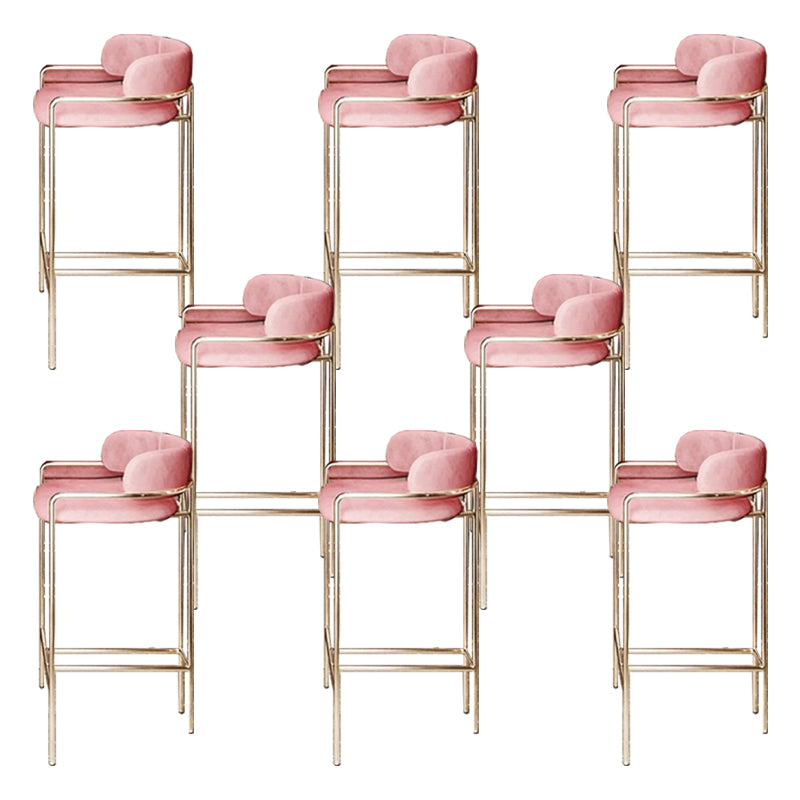 Modern Indoor Upholstered Bar Stool Low Back Footrest Counter Stool