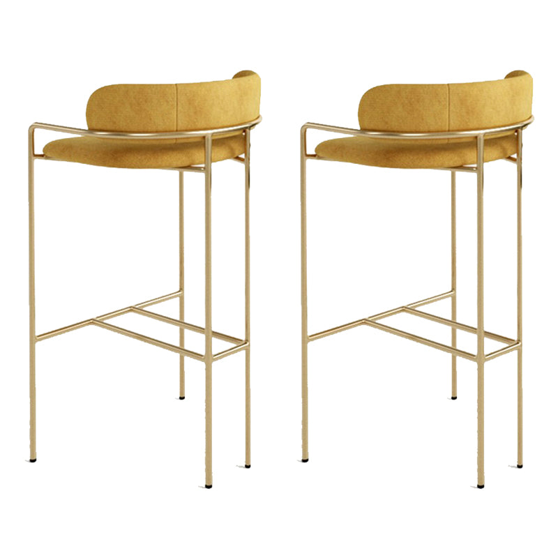 Modern Indoor Upholstered Bar Stool Low Back Footrest Counter Stool