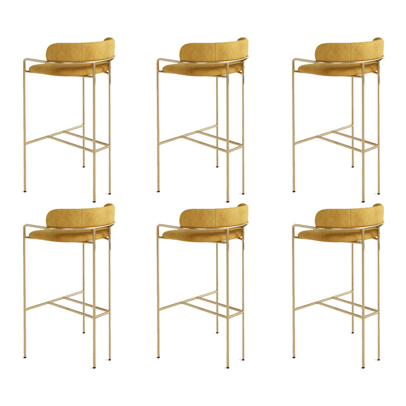 Modern Indoor Upholstered Bar Stool Low Back Footrest Counter Stool