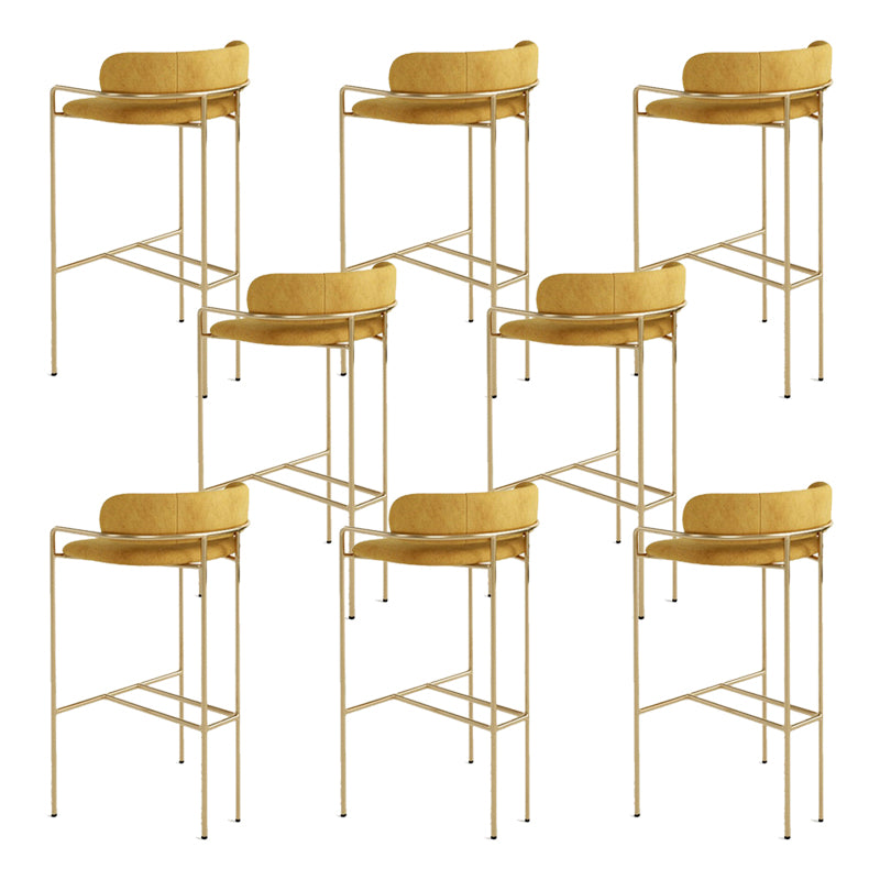 Modern Indoor Upholstered Bar Stool Low Back Footrest Counter Stool