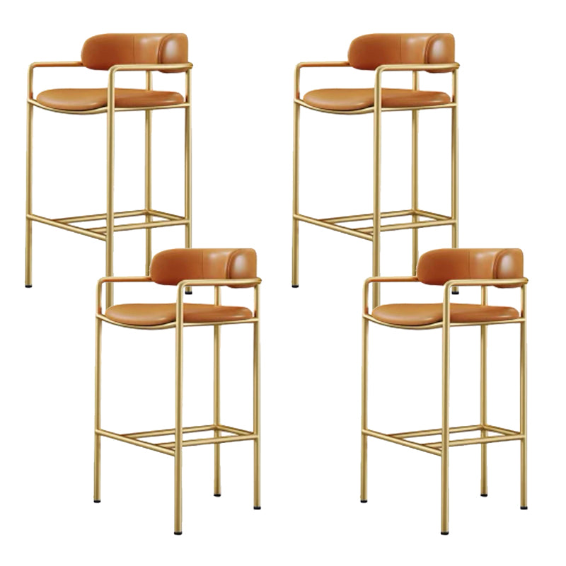 Modern Indoor Upholstered Bar Stool Low Back Footrest Counter Stool
