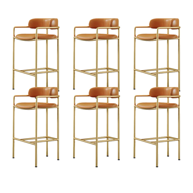 Modern Indoor Upholstered Bar Stool Low Back Footrest Counter Stool