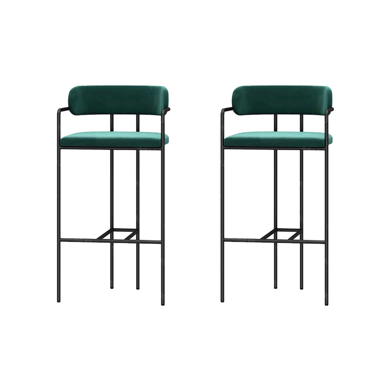 Modern Indoor Upholstered Bar Stool Low Back Footrest Counter Stool