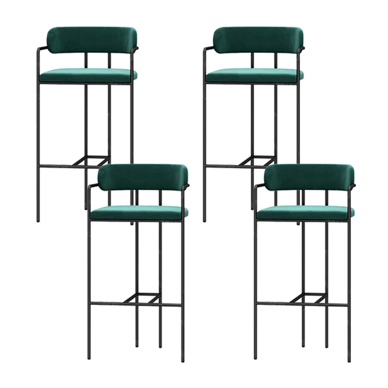 Modern Indoor Upholstered Bar Stool Low Back Footrest Counter Stool
