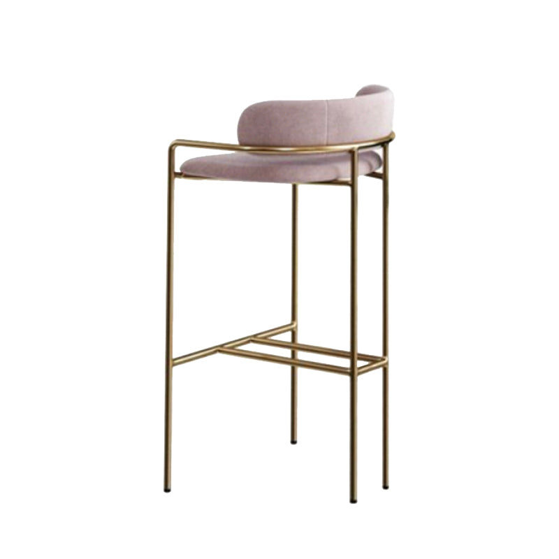 Modern Indoor Upholstered Bar Stool Low Back Footrest Counter Stool