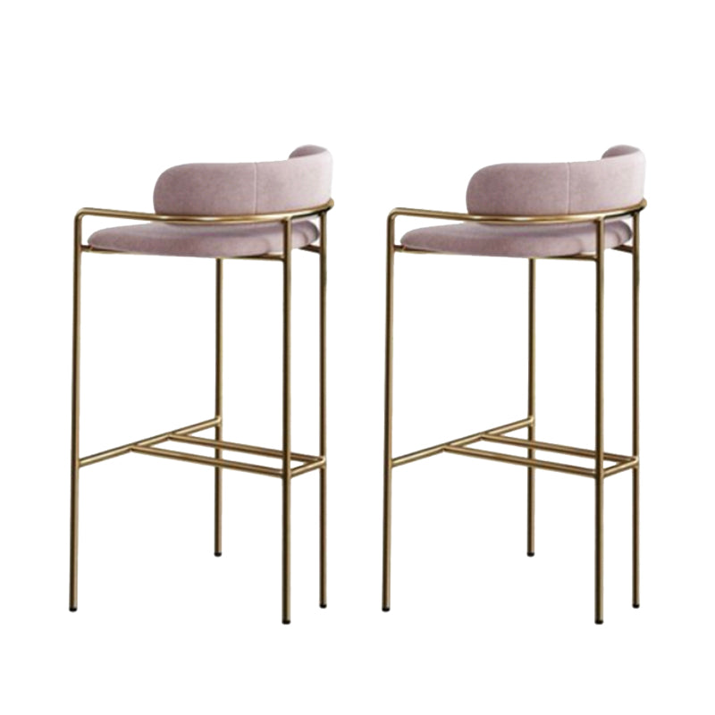 Modern Indoor Upholstered Bar Stool Low Back Footrest Counter Stool