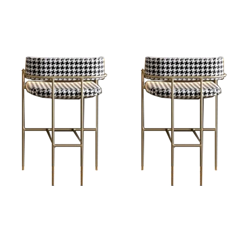 Modern Indoor Upholstered Bar Stool Low Back Footrest Counter Stool