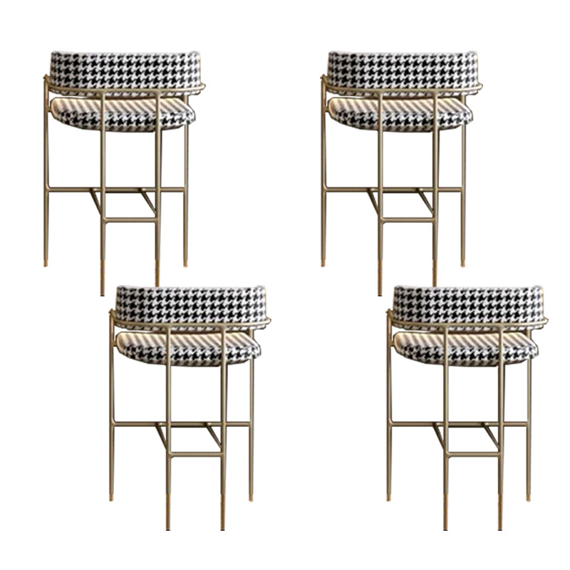 Modern Indoor Upholstered Bar Stool Low Back Footrest Counter Stool