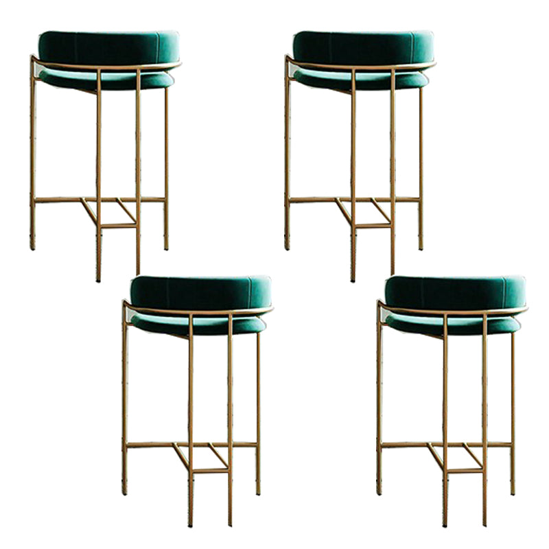 Modern Indoor Upholstered Bar Stool Low Back Footrest Counter Stool