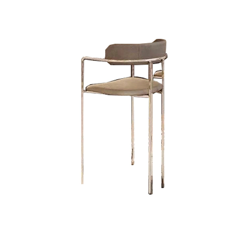 Modern Indoor Upholstered Bar Stool Low Back Footrest Counter Stool