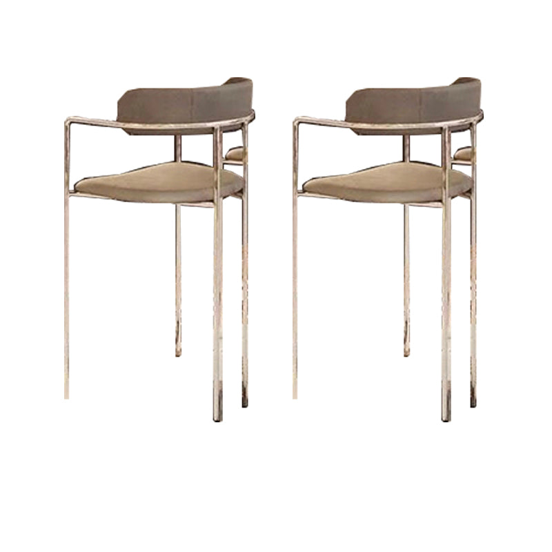Modern Indoor Upholstered Bar Stool Low Back Footrest Counter Stool