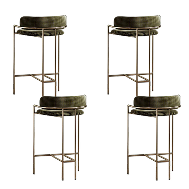 Modern Indoor Upholstered Bar Stool Low Back Footrest Counter Stool