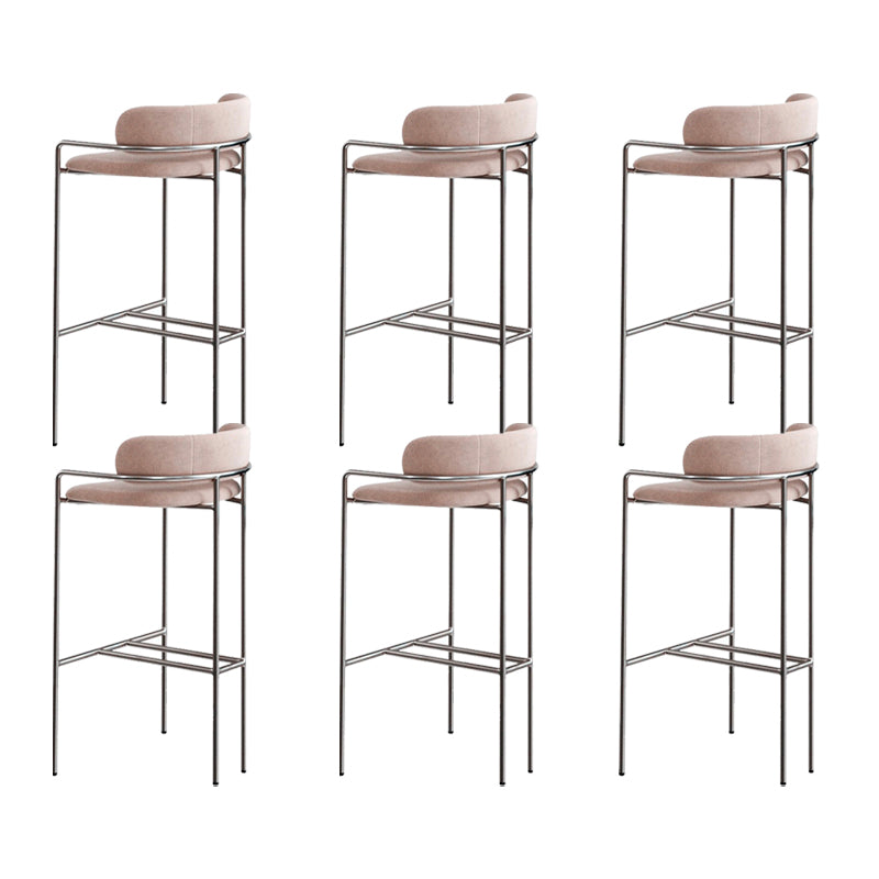 Modern Indoor Upholstered Bar Stool Low Back Footrest Counter Stool