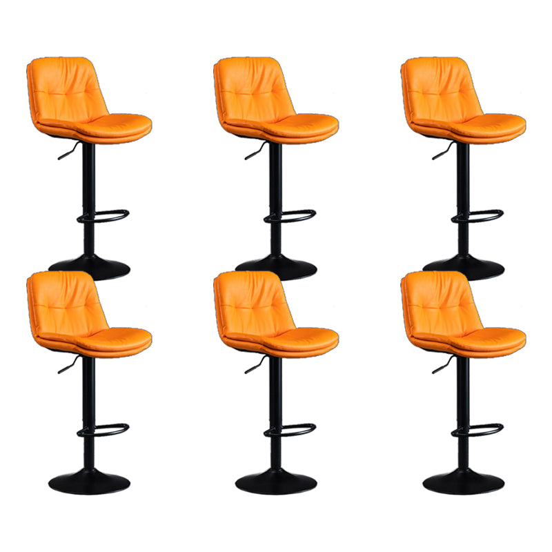 Faux Leather Swivel Bar Chair Modern Armless Upholstered Bar Stool