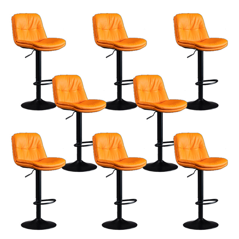 Faux Leather Swivel Bar Chair Modern Armless Upholstered Bar Stool