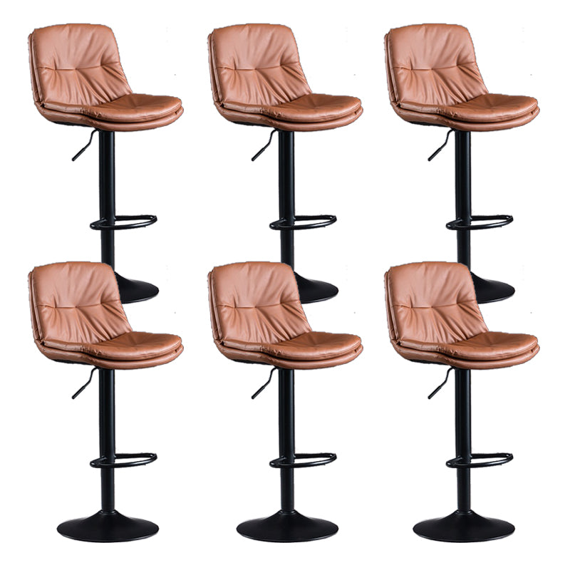 Faux Leather Swivel Bar Chair Modern Armless Upholstered Bar Stool