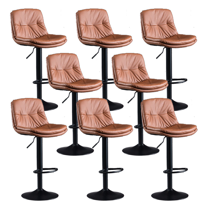 Faux Leather Swivel Bar Chair Modern Armless Upholstered Bar Stool