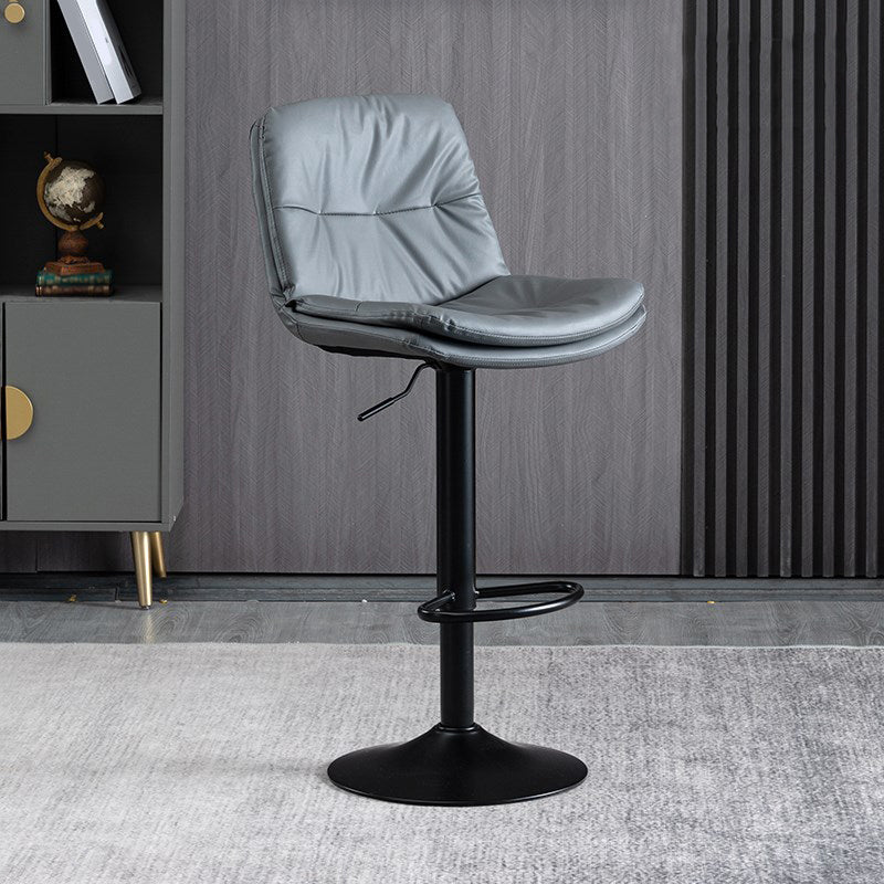 Faux Leather Swivel Bar Chair Modern Armless Upholstered Bar Stool