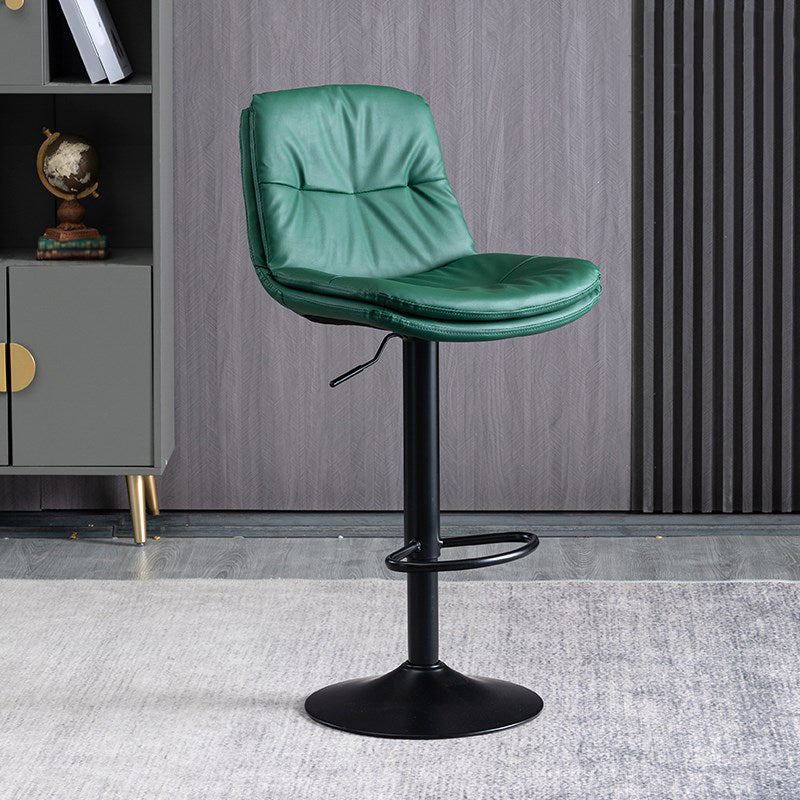 Faux Leather Swivel Bar Chair Modern Armless Upholstered Bar Stool
