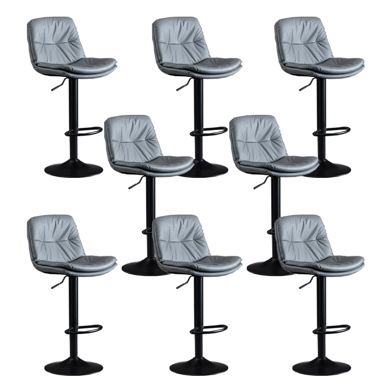 Faux Leather Swivel Bar Chair Modern Armless Upholstered Bar Stool