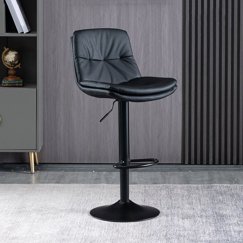 Faux Leather Swivel Bar Chair Modern Armless Upholstered Bar Stool