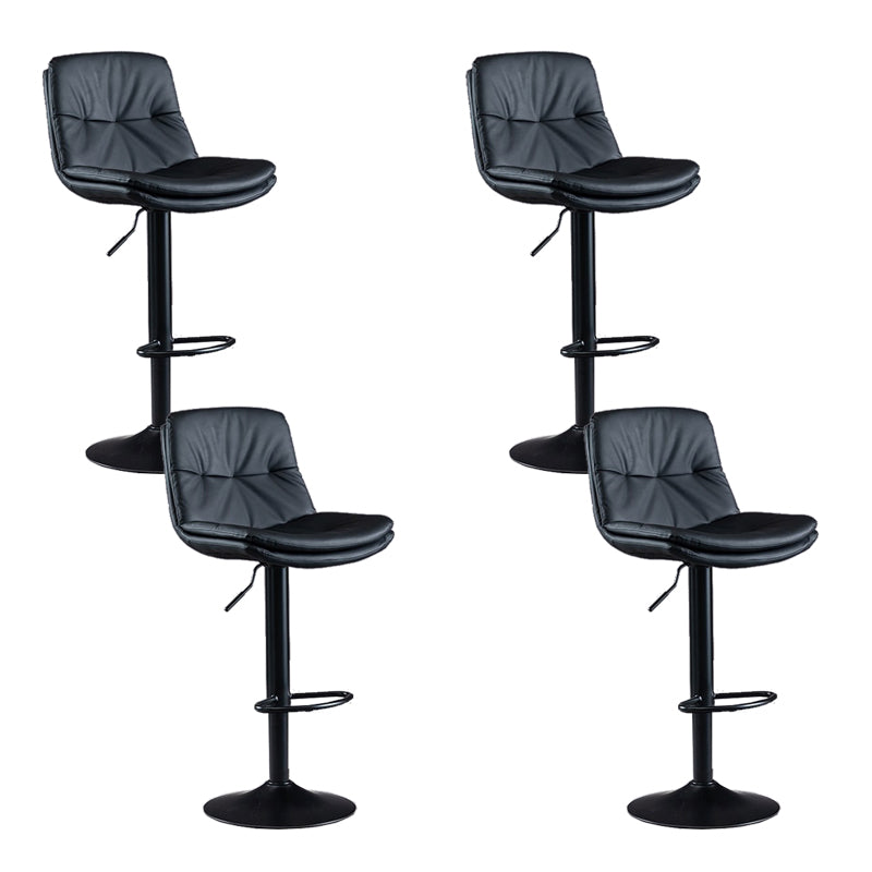 Faux Leather Swivel Bar Chair Modern Armless Upholstered Bar Stool