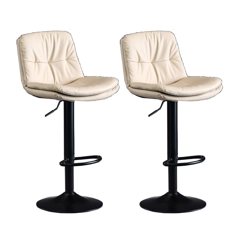 Faux Leather Swivel Bar Chair Modern Armless Upholstered Bar Stool
