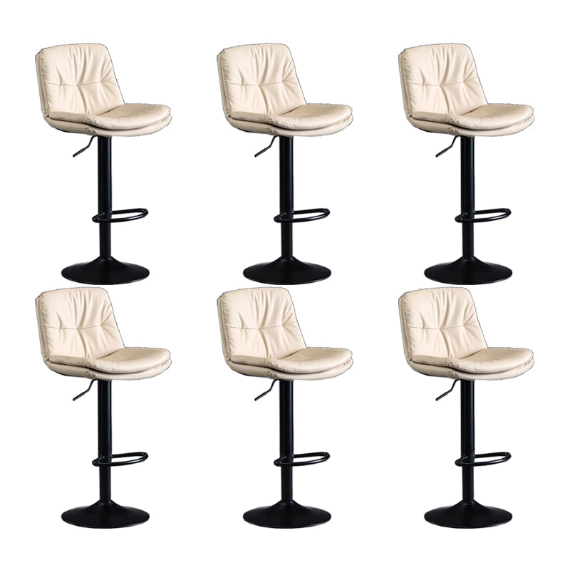 Faux Leather Swivel Bar Chair Modern Armless Upholstered Bar Stool