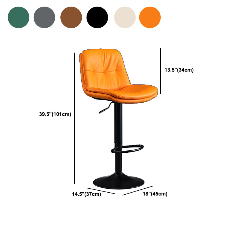 Faux Leather Swivel Bar Chair Modern Armless Upholstered Bar Stool