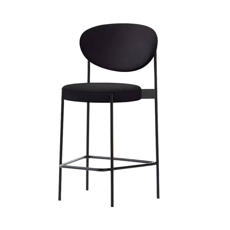 Low Back Upholstered Bar Stool Industrial Armless Barstool with Metal Legs