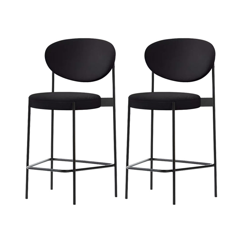 Low Back Upholstered Bar Stool Industrial Armless Barstool with Metal Legs