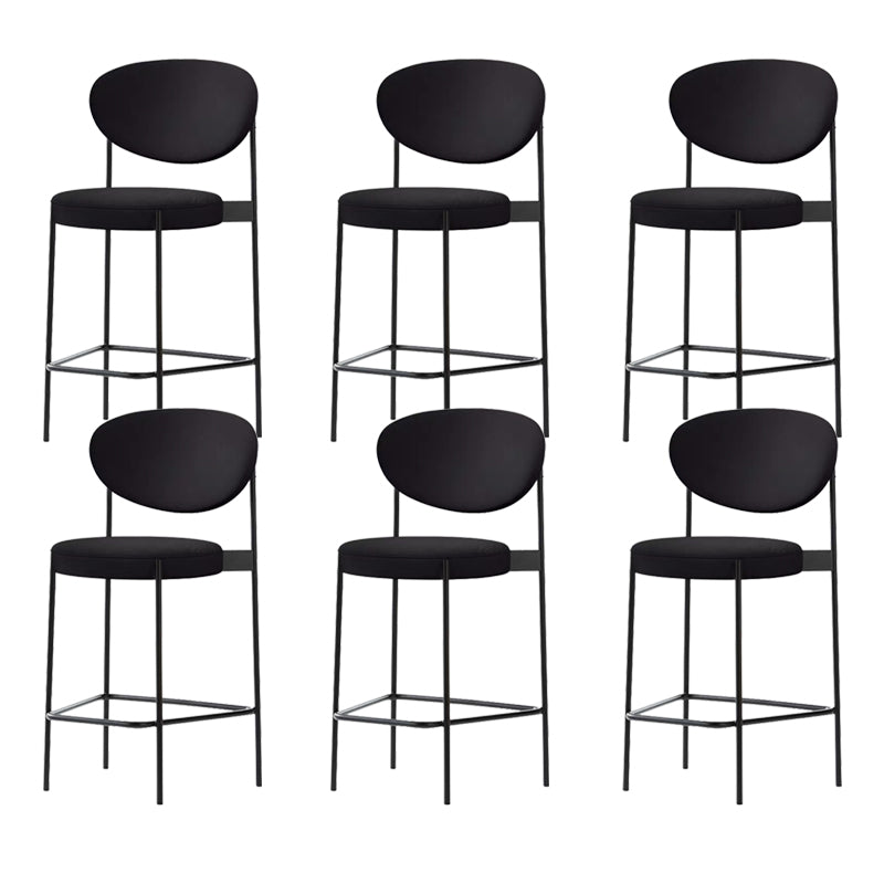 Low Back Upholstered Bar Stool Industrial Armless Barstool with Metal Legs