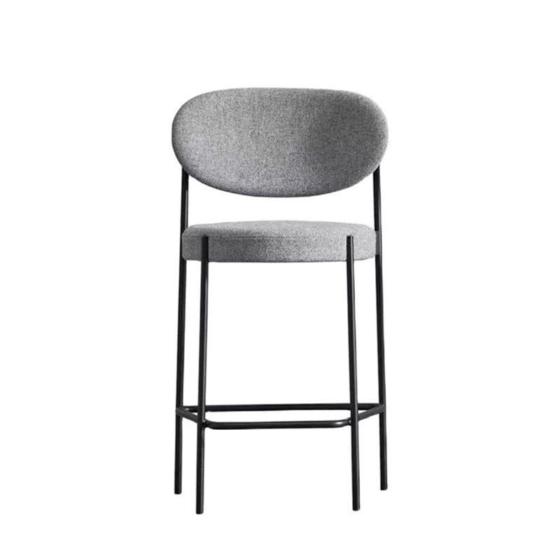 Low Back Upholstered Bar Stool Industrial Armless Barstool with Metal Legs