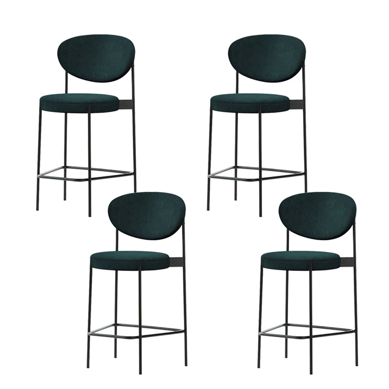 Low Back Upholstered Bar Stool Industrial Armless Barstool with Metal Legs