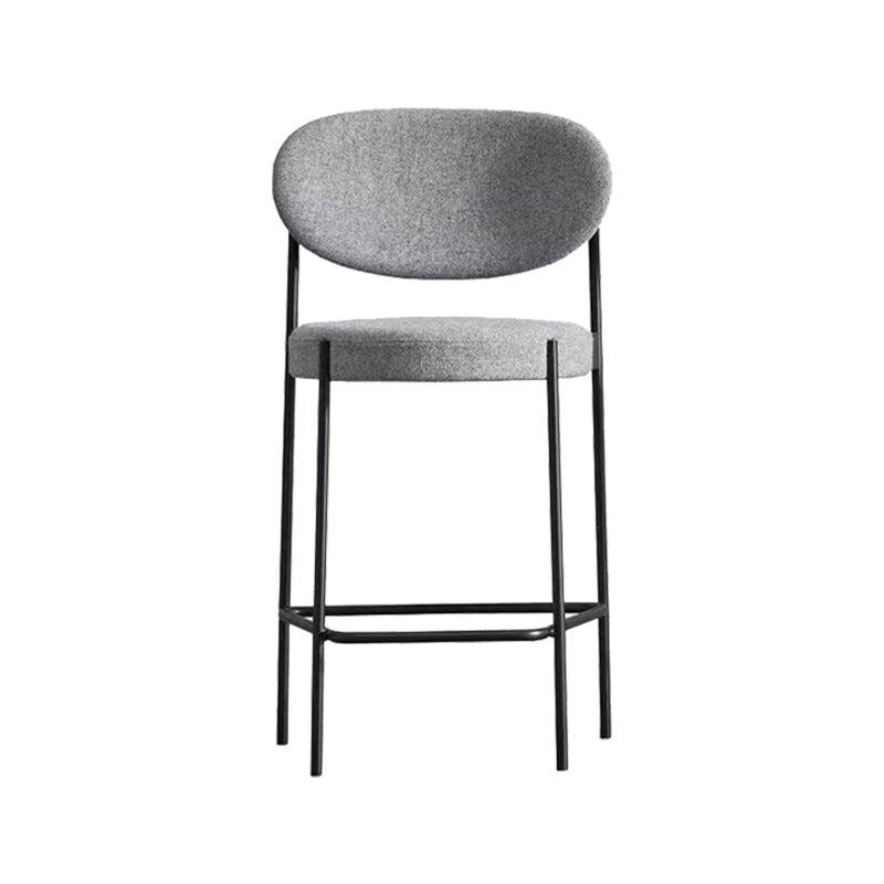 Low Back Upholstered Bar Stool Industrial Armless Barstool with Metal Legs