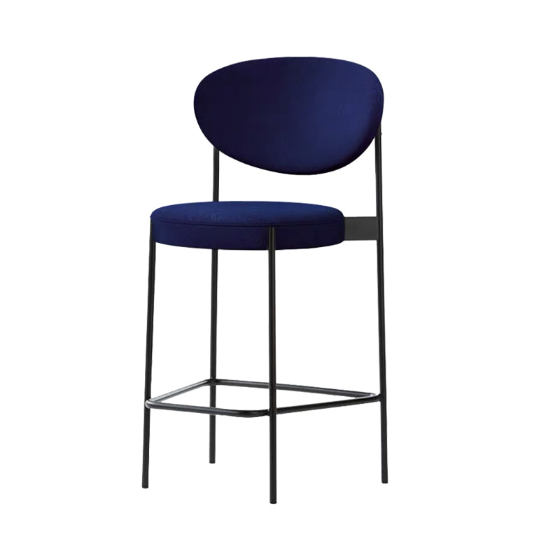Low Back Upholstered Bar Stool Industrial Armless Barstool with Metal Legs