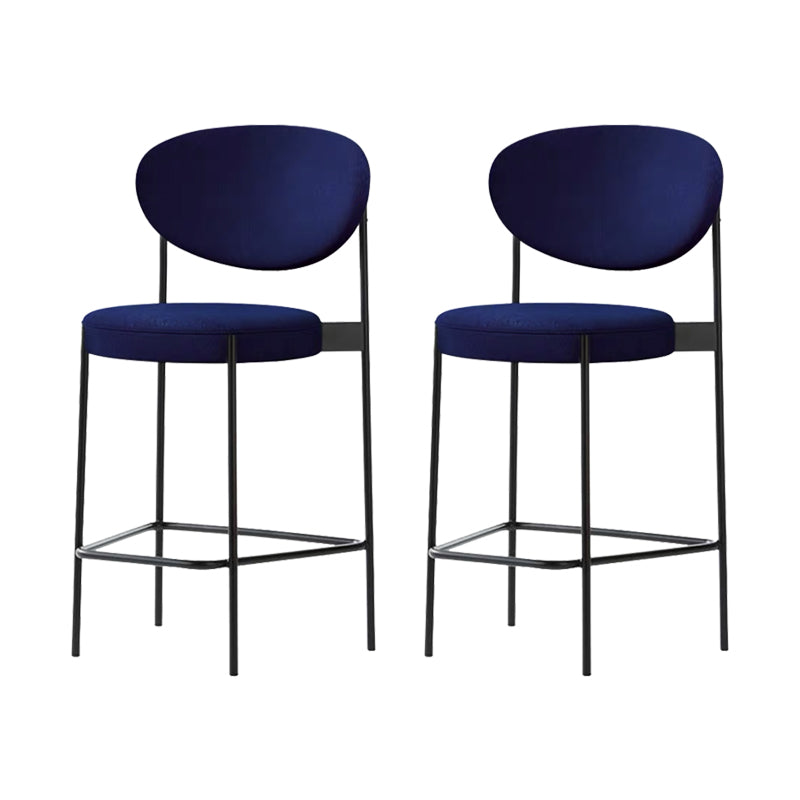 Low Back Upholstered Bar Stool Industrial Armless Barstool with Metal Legs