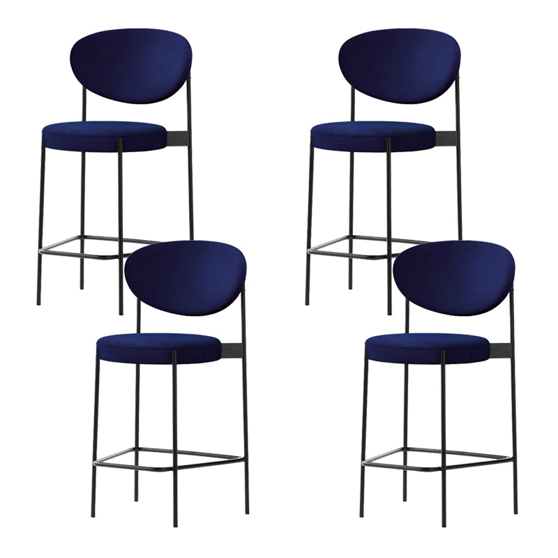 Low Back Upholstered Bar Stool Industrial Armless Barstool with Metal Legs