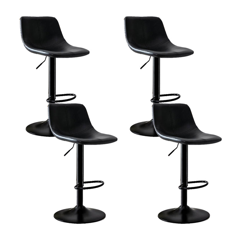 Modern Home Adjustable Height Barstool Matte Finish Leather Swivel Stool