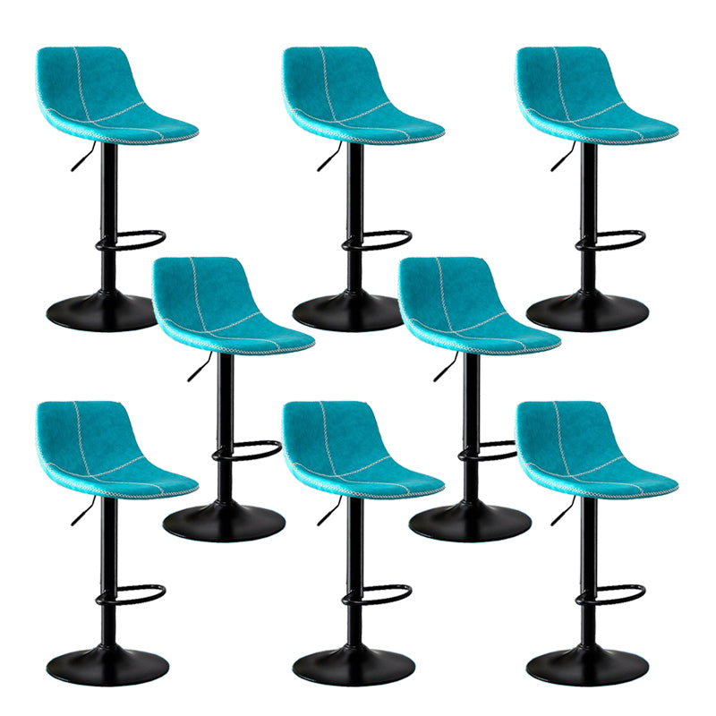 Modern Home Adjustable Height Barstool Matte Finish Leather Swivel Stool