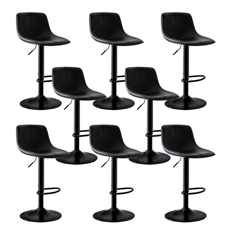 Modern Home Adjustable Height Barstool Matte Finish Leather Swivel Stool