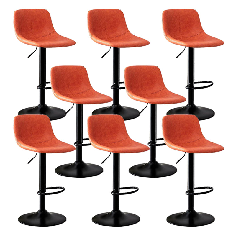 Modern Home Adjustable Height Barstool Matte Finish Leather Swivel Stool