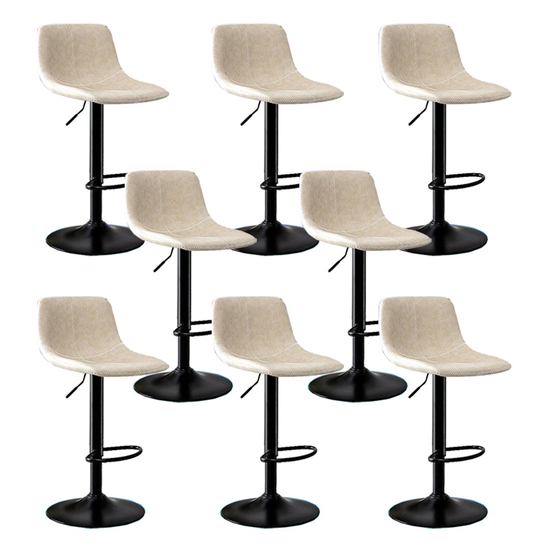 Modern Home Adjustable Height Barstool Matte Finish Leather Swivel Stool