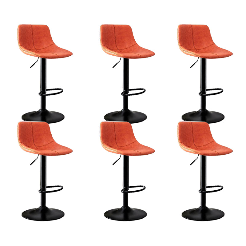 Modern Home Adjustable Height Barstool Matte Finish Leather Swivel Stool